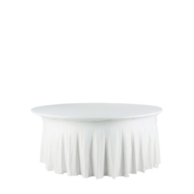 Banketttischhusse Royal weiß | Stretch rund Ø 180 cm