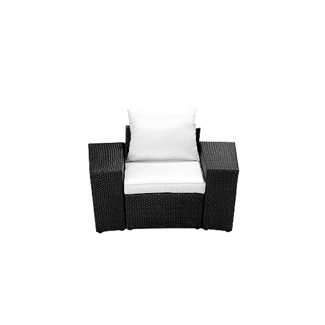 Rattan Sessel mit Seitenlehnen | creme-weiß
