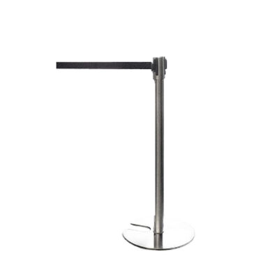 Gurtpfosten 160 cm | Absperrsystem mit schwarzem Zugband