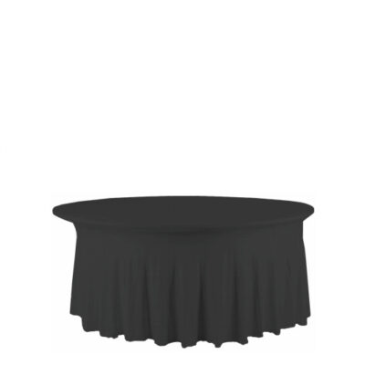 Banketttischhusse Royal schwarz | Stretch rund Ø 180 cm